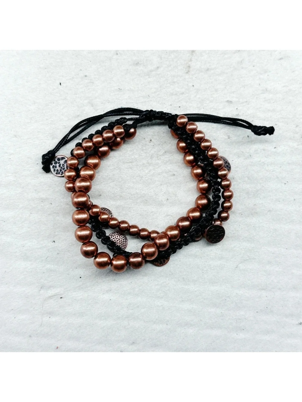 5354mc. Plastic Coppertone Adjustable Necklace